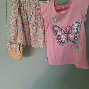 Cynthia Rowley size 5-6 shirt, skirt, and a purse.